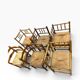 Vintage wooden bobbin corner chair