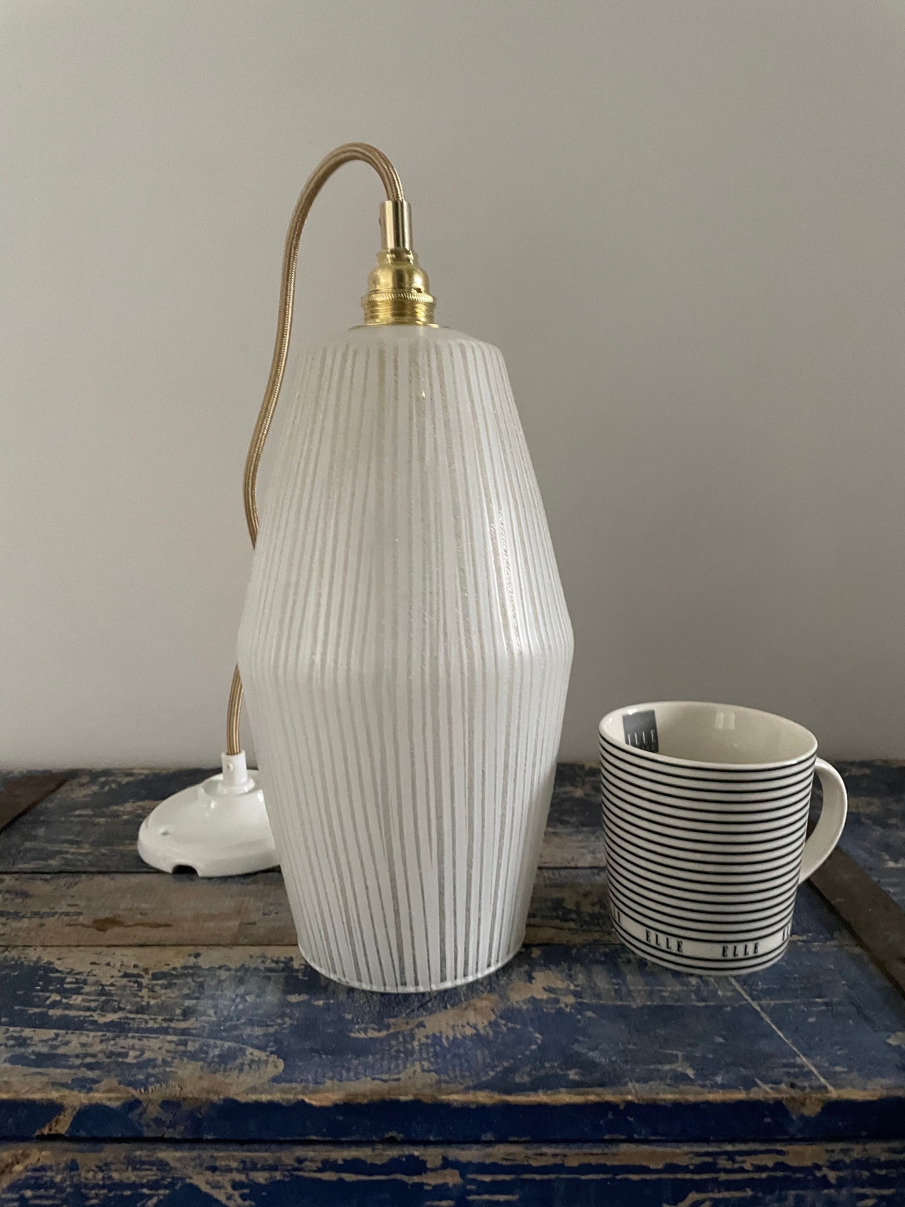 New electrified white Scandinavian pendant lamp