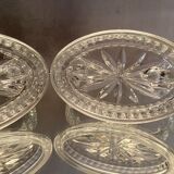 Pair of Val Saint Lambert crystal table end candlesticks