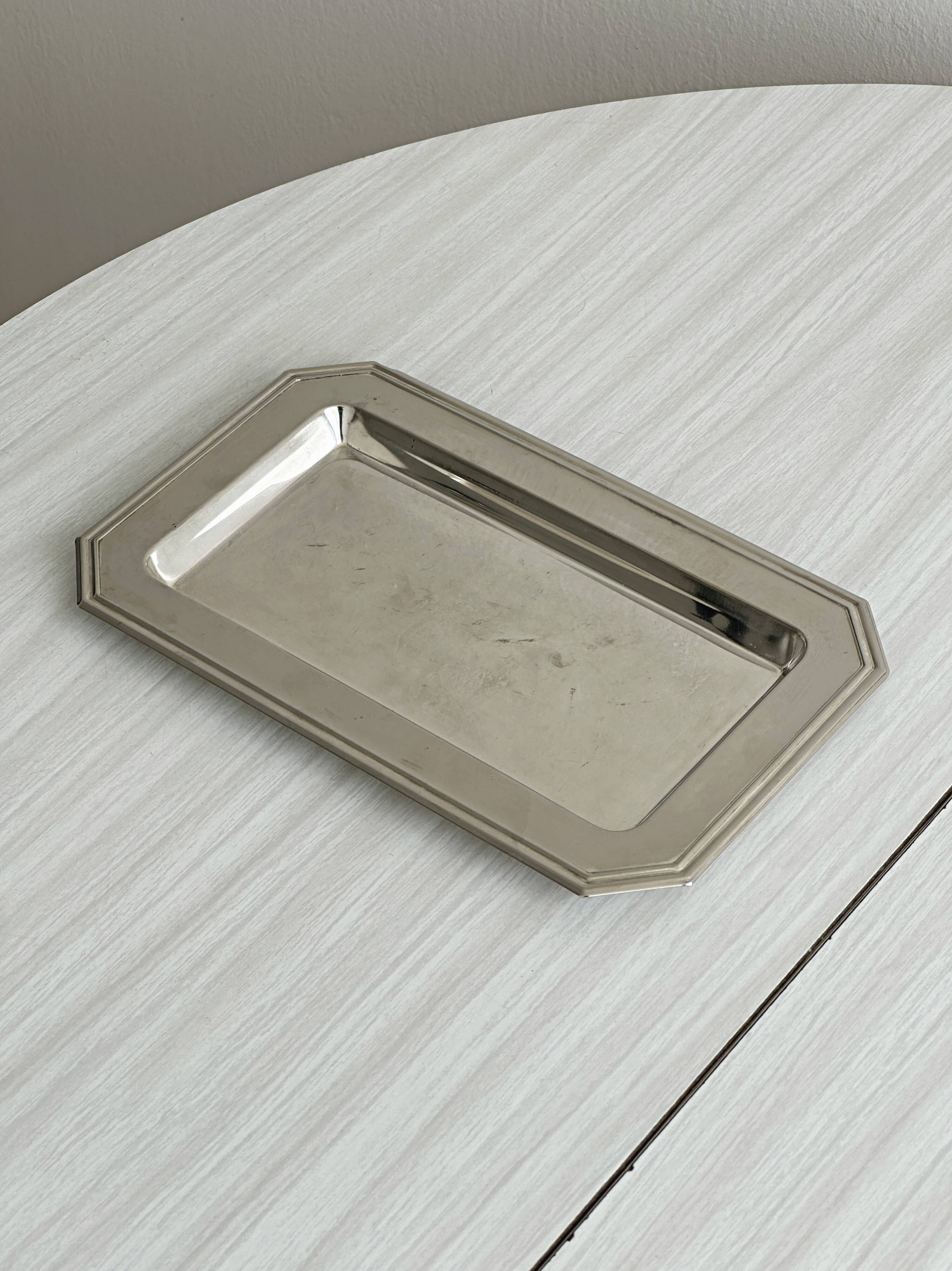 Small vintage stainless steel tray
