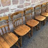 6 chaises windsor restaurant style Western taverne vintage 1980s