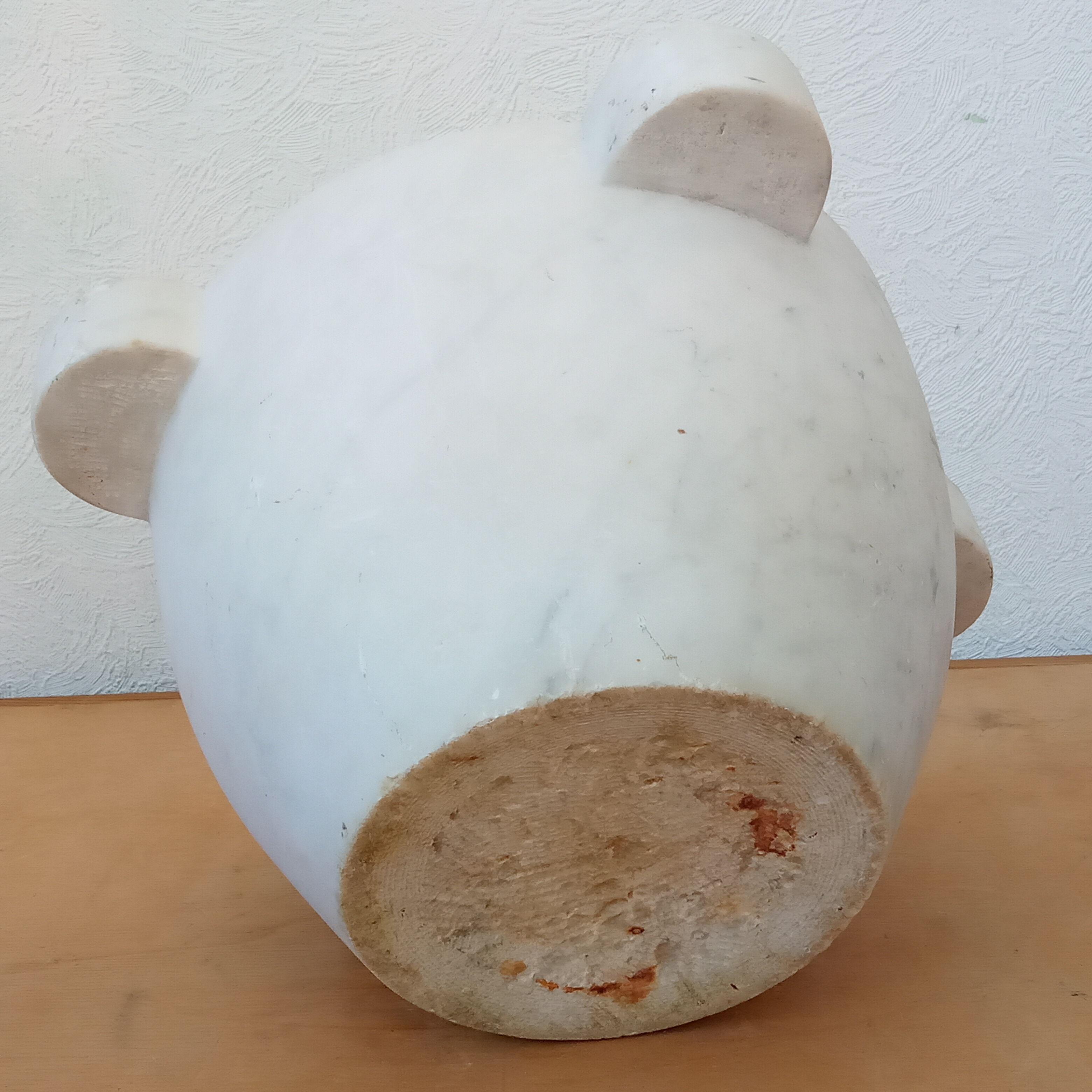 XL mortar in white marble, porcelain pestle