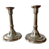 2 steel candle holders