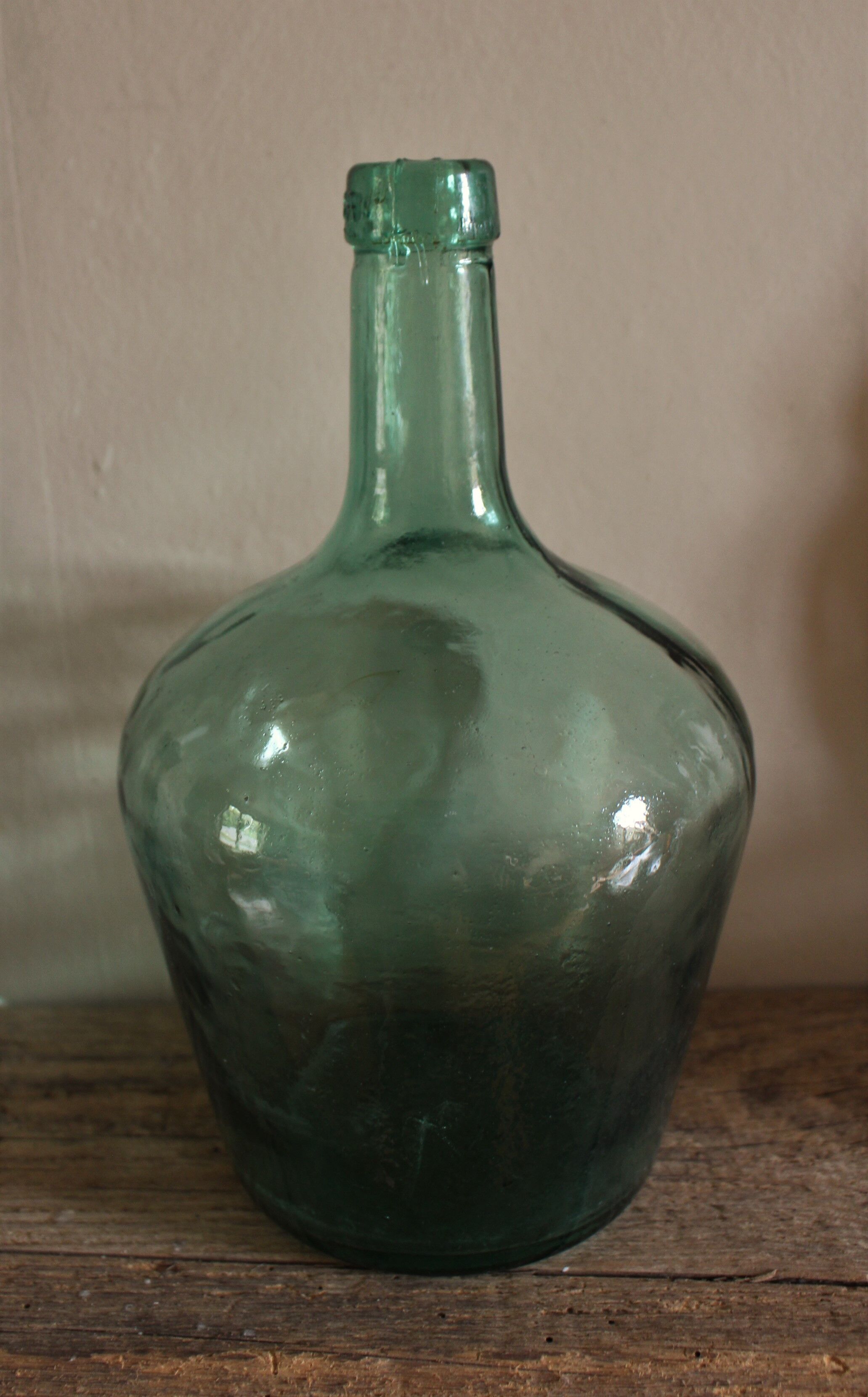 Dame Jeanne bonbonne glass green Viresa