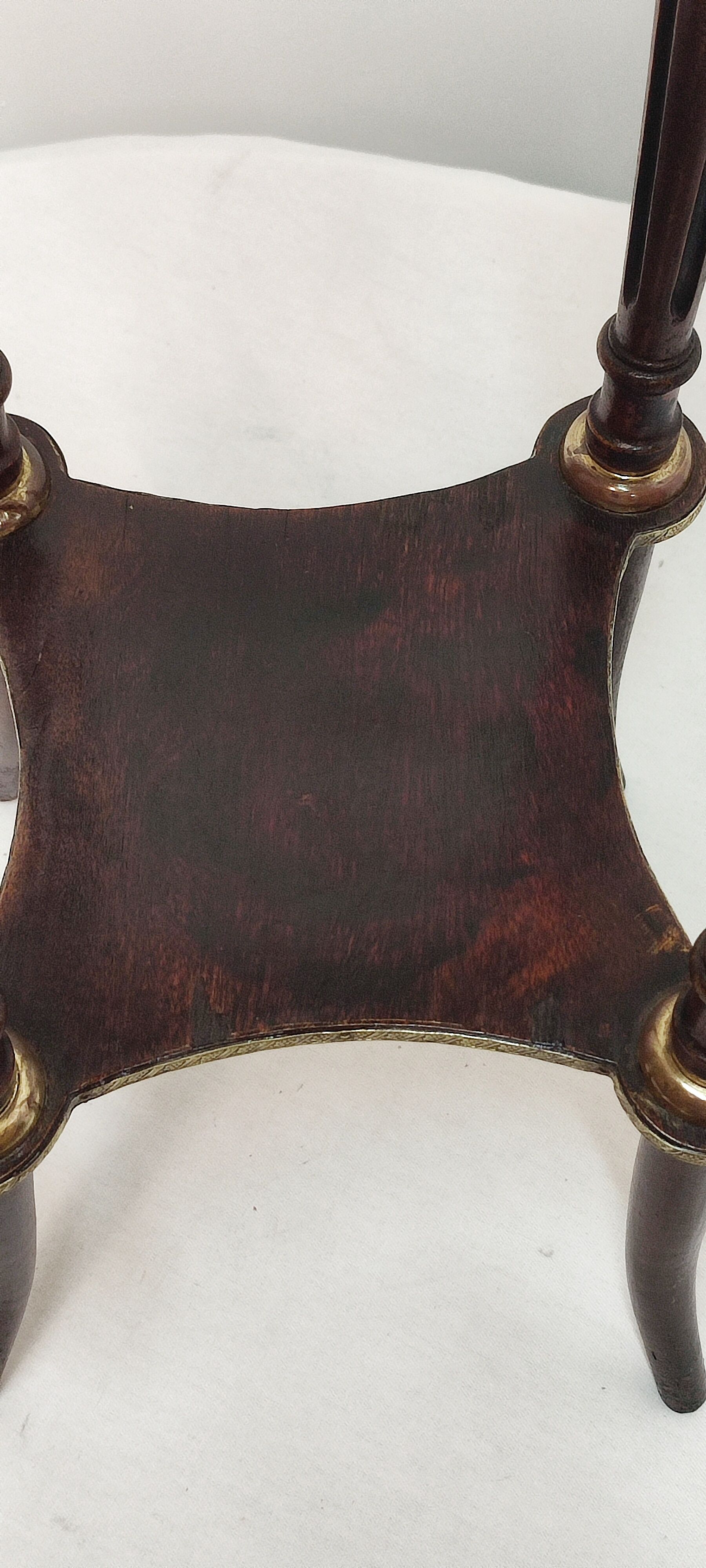 Auxiliary table made of wood, marble and brass, France 1950