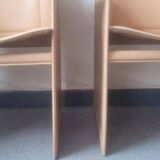 Pair of chairs with Italian design leather armrests