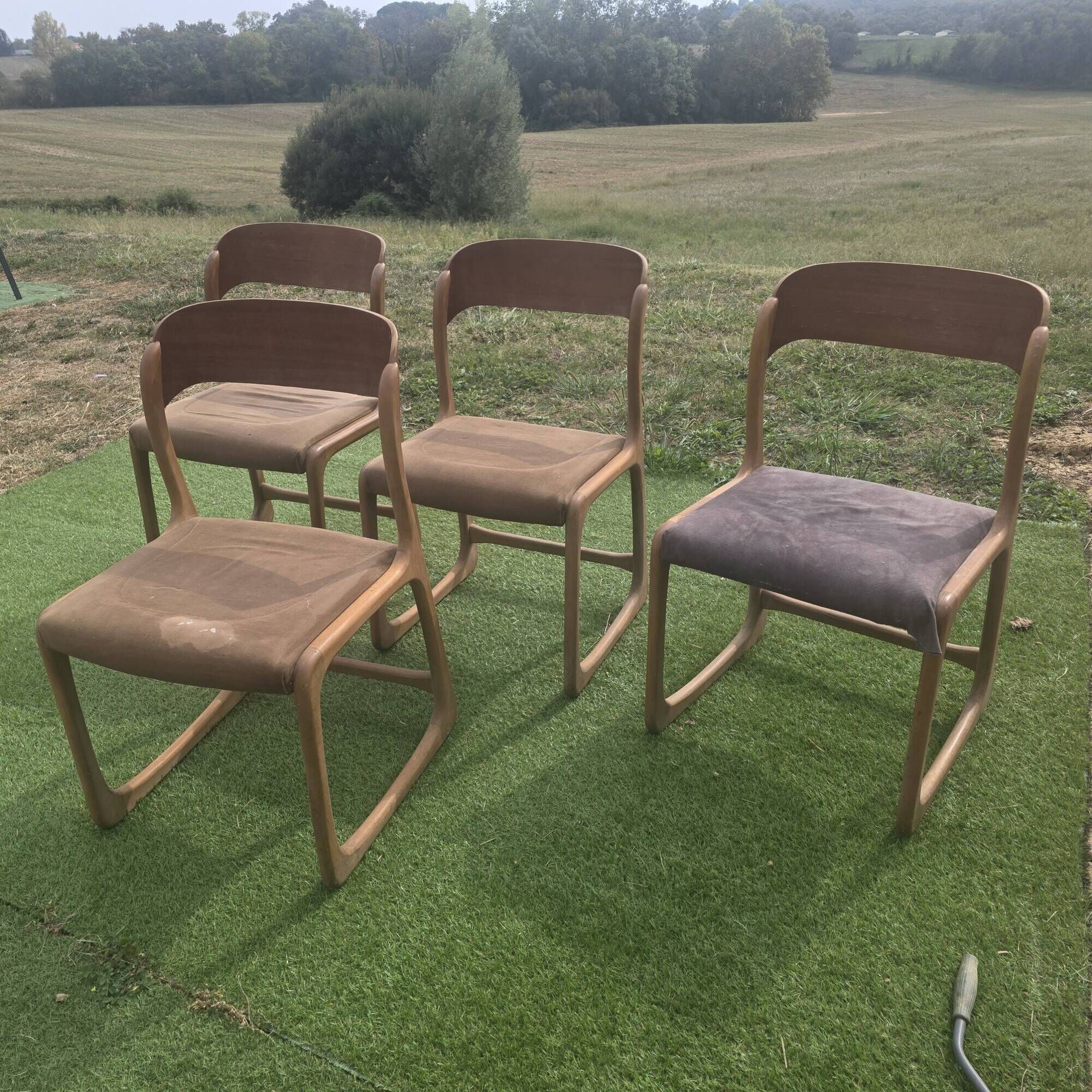 4 chaises Baumann modèle Traîneau