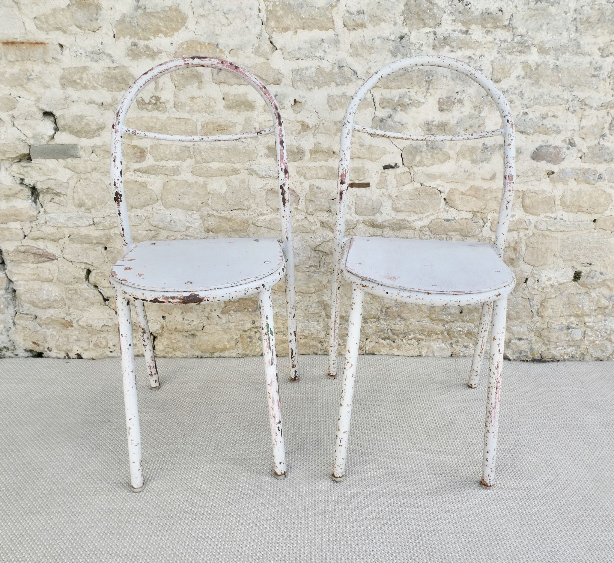 Paire de chaises Mobilor, en métal et bois