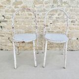 Pair of Mobilor chairs, in metal and wood