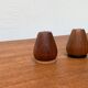 Set of 2 teak salt and pepper shakers from mid-century, 1960s.
