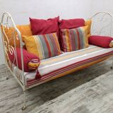 Antique bench / old wrought iron bed