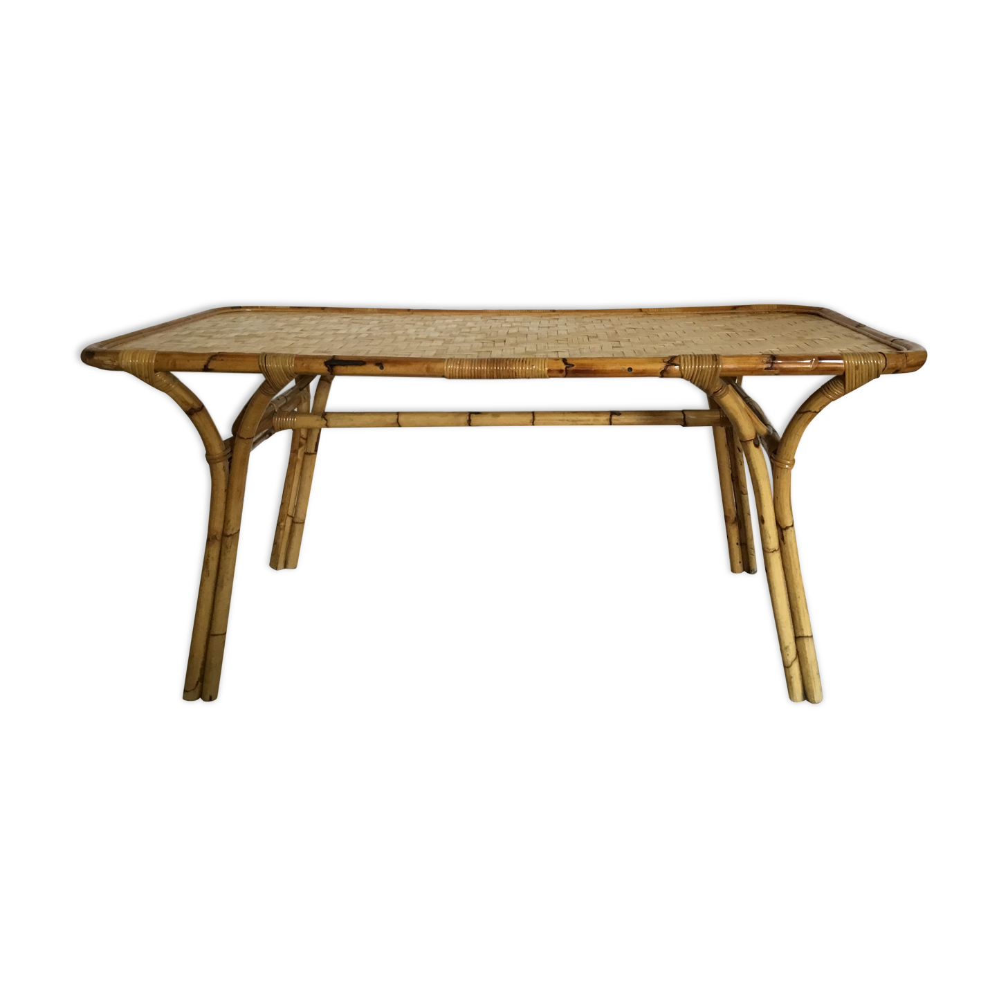 Vintage rattan table