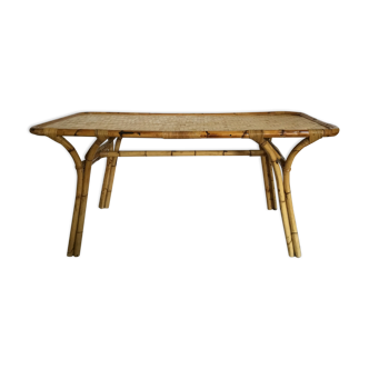 Vintage rattan table