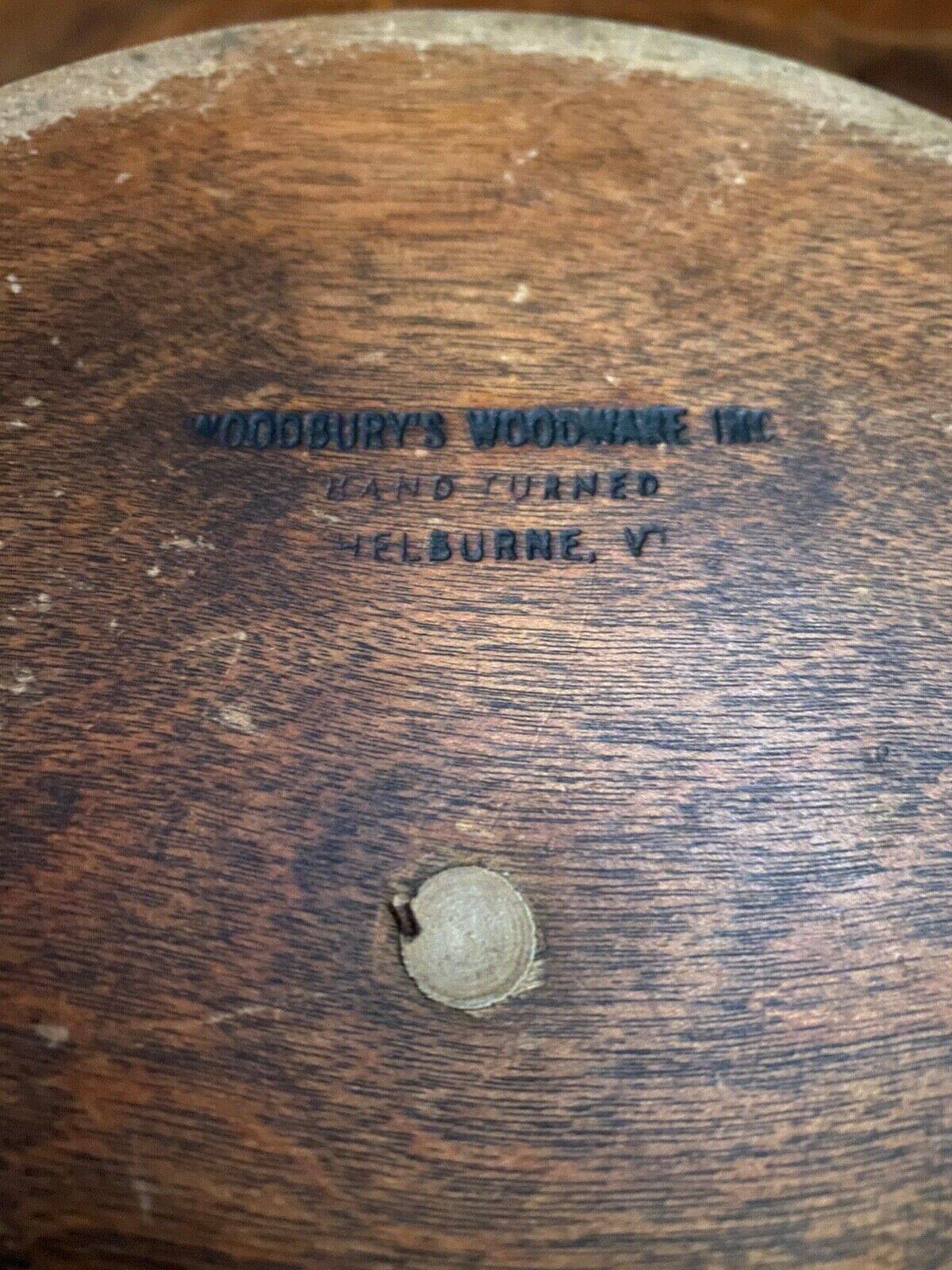 Woodbury Woodware Shelburne Vermont wooden salad bowl 1970