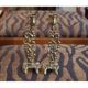 Pair of gilded bronze candlestick holders in brutalist style from around 1970.