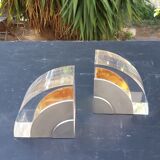 Plexi chrome metal bookends in the 70s