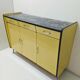 Vintage in-row sideboard in yellow formica
