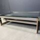 Vintage two-tiered coffee table in 23kt belgochrome, 1970s