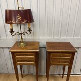 Pair of walnut bedside tables