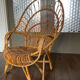 Fauteuil en rotin et bambou du milieu du siècle, années 1950