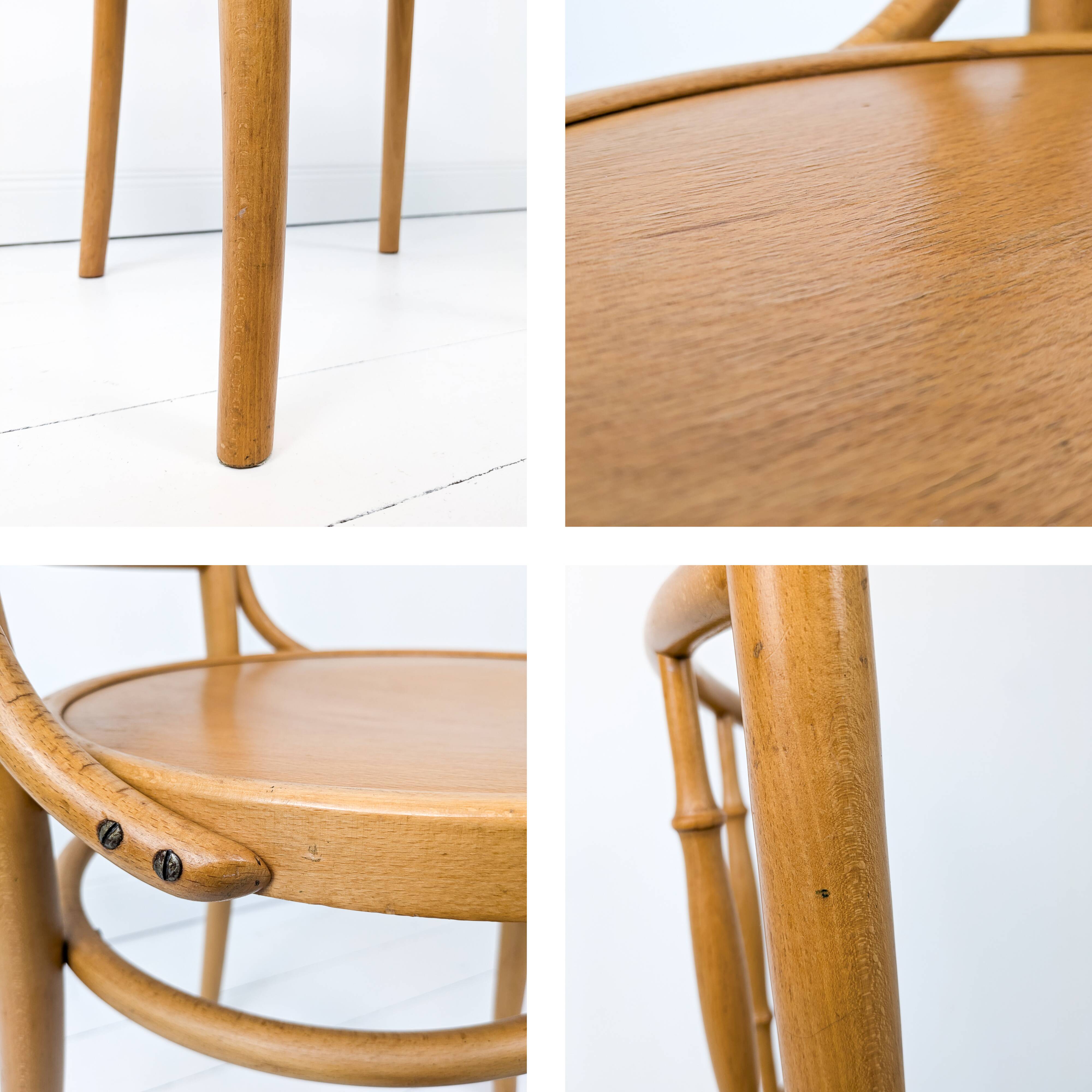 Vintage café chaise entretoises chaises chaise en bois Mid Century Retro Bistro chaise tournée ronde