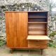 Meuble secrétaire armoire penderie 1950 placage teck