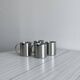 Set of 4 shiny stainless steel mugs