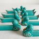 10 vintage duck blue ceramic knife holders from the 50s