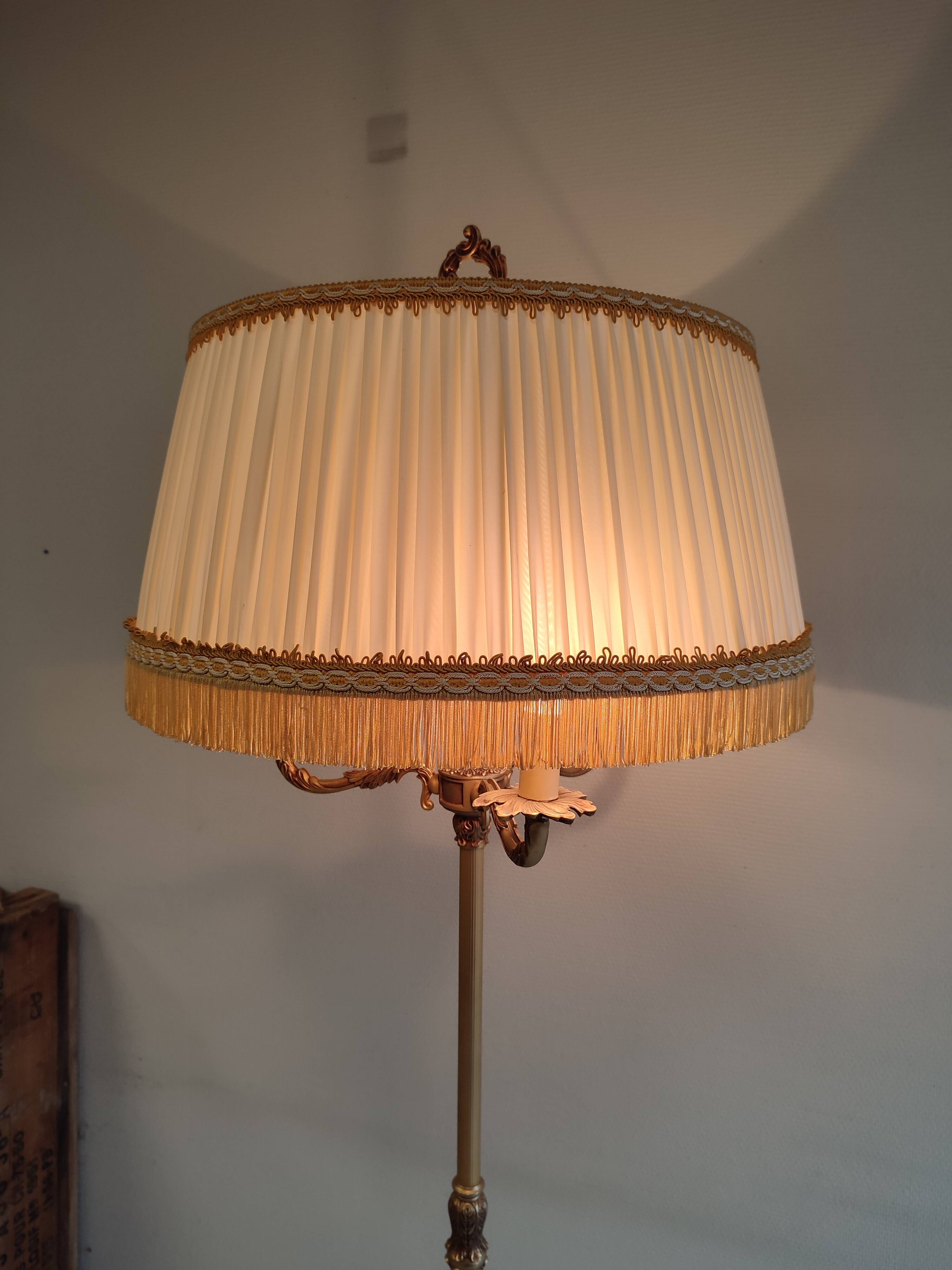 Brass and bronze floor lamp three arms