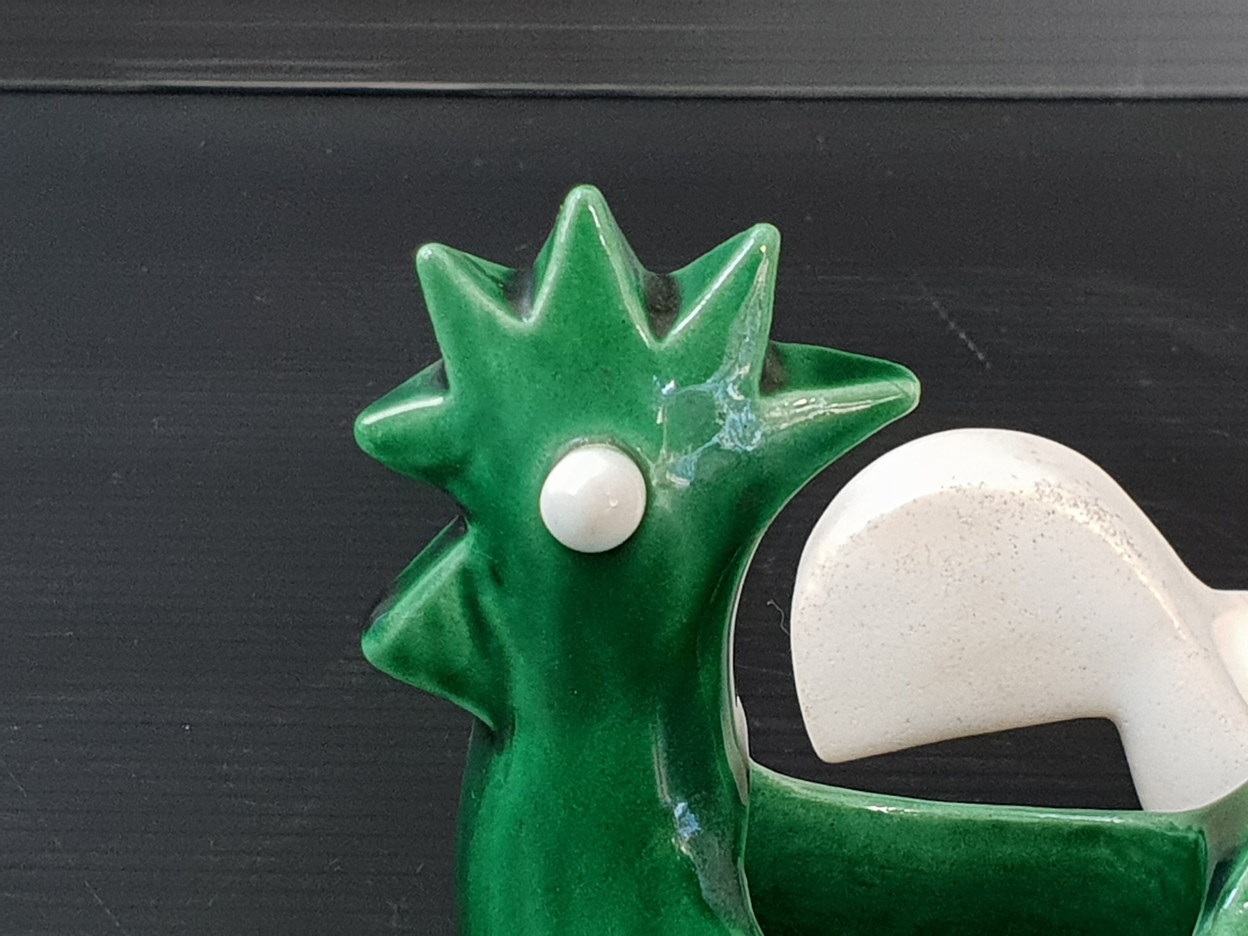 Pair of vintage roosters trinket bowls 1950