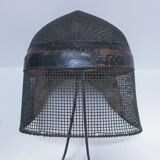 metal and leather fencing mask, early 20th century