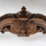 Important Pair of Sculpted Walnut Stools, Louis XIV Style