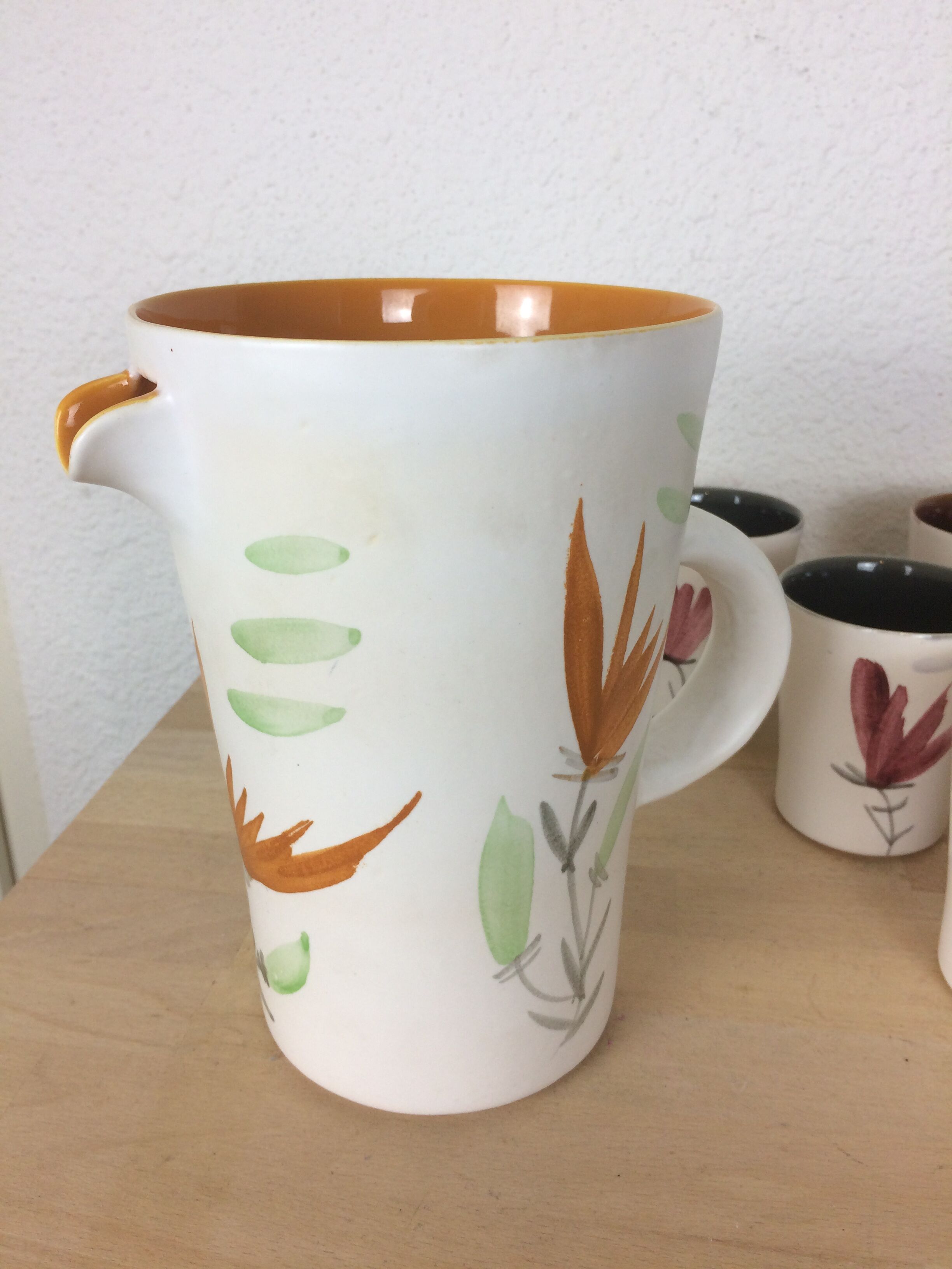 Service orangeade ceramic flowers, Potteries of the Marsh