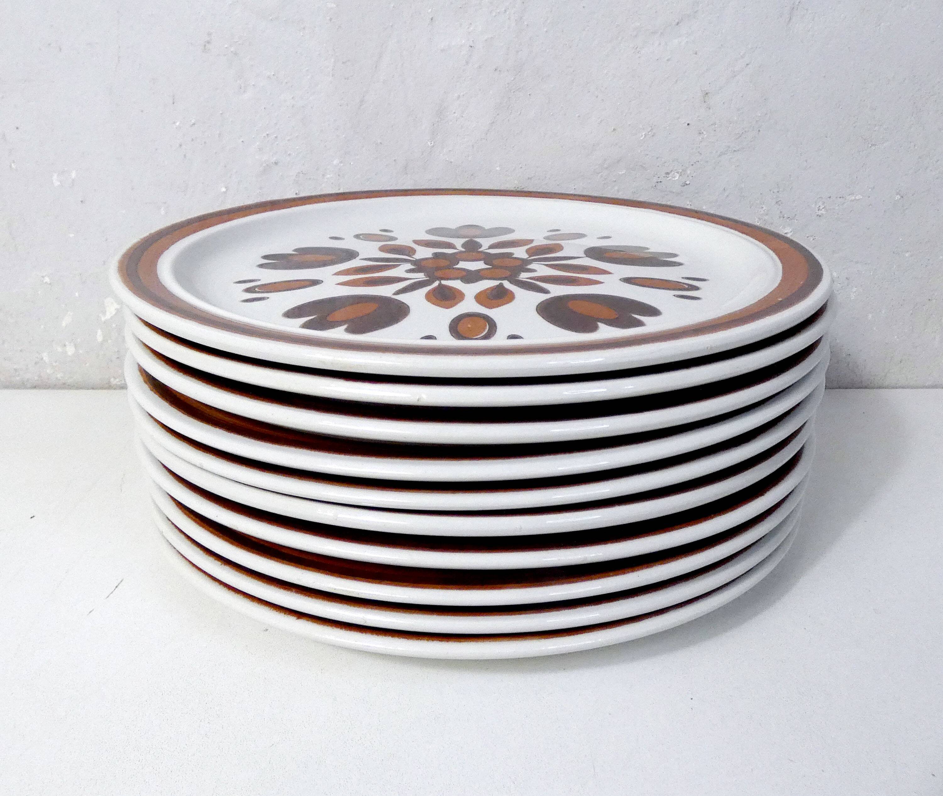 10 flat earthenware plates
