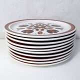 10 assiettes plates en faience