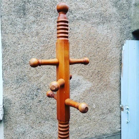 Old wooden coat rack