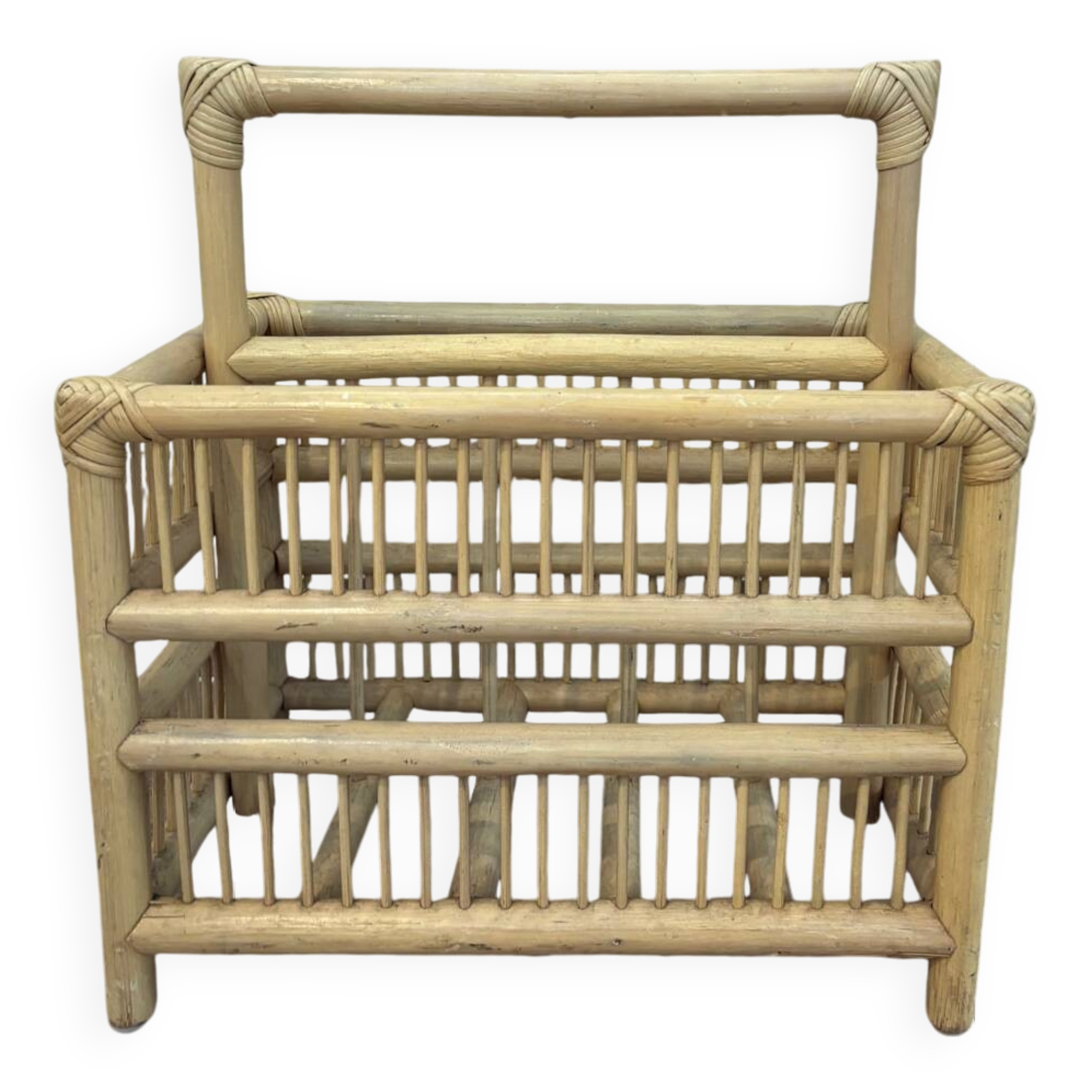 Rattan magazine/bottle holder