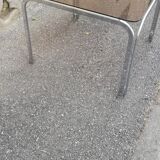 Vintage coffee table chrome and smoked glass