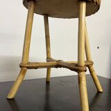 Small vintage rattan side table