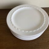 Set of 8 Festons flat plates by Pierre Motton for Gien 1970