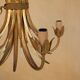 Golden vintage chandelier "wheat ears" by Maison Masca