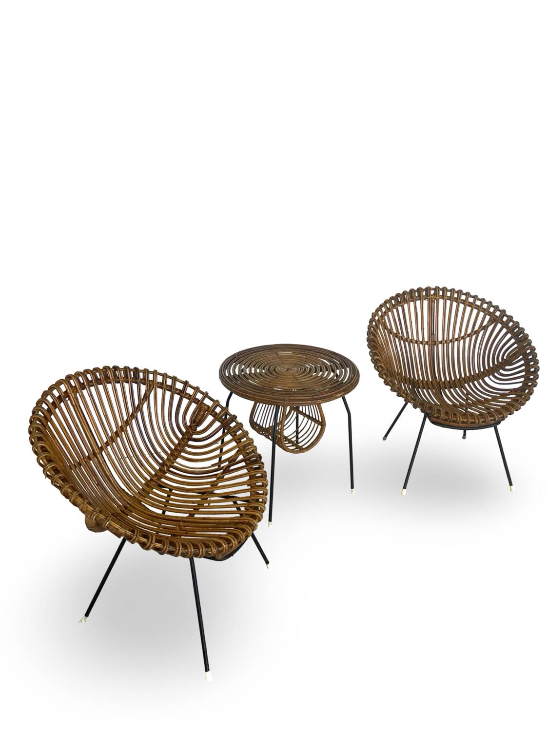 Vintage Rattan Lounge Set, 1960s