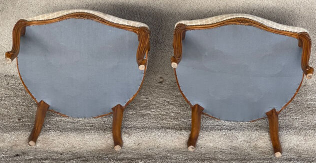 Pair of louis xv style convertible armchairs