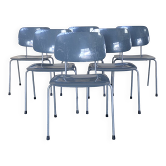 Dining Chair in plastic by Gispen, set of 6, 1980s