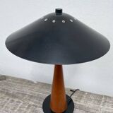 1980s metal and wood lamp