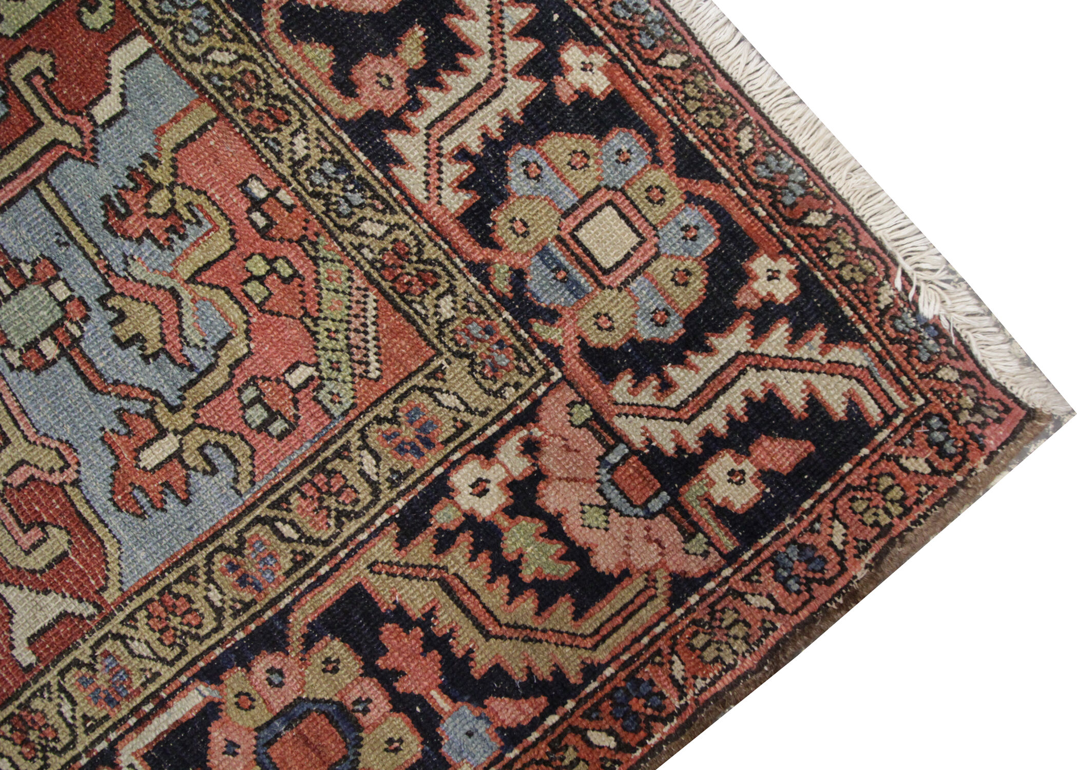 Handmade Persian Heriz Carpet, Large Tribal Wool Rug- 280x220cm