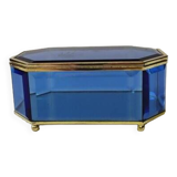Boîte en verre bleu, années 1950