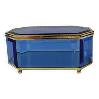 Boîte en verre bleu, années 1950