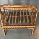 Vintage 1960s rattan magazine rack