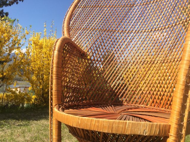 Emmanuelle wicker and rattan chair for adults 1970s